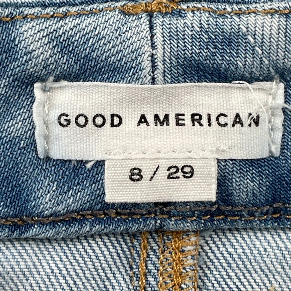 Good American Jeans Womens 8/29 Blue Good Legs Clean Hem Distressed Skinny Denim - Picture 3 of 9
